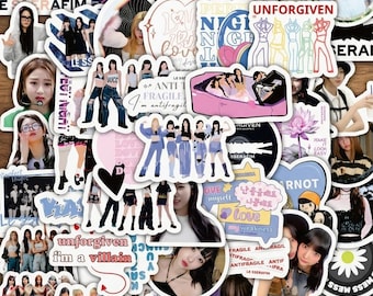 10/60 pegatinas de grupos femeninos de Kpop, calcomanías estéticas Y2K Girl Crush, vinilo impermeable para fundas de iPad Toploader, regalo para fans de ídolos.