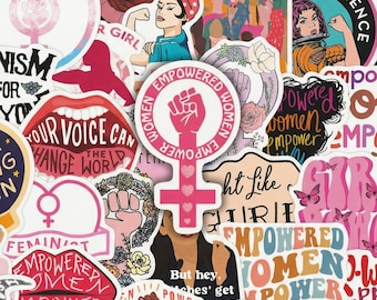 50 pegatinas feministas, calcomanías estéticas de Girl Power, vinilo impermeable para fundas de Kindle y iPad, regalo para tu mejor amiga que empodera a las mujeres