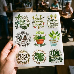 50pcs Funny Plant Lover Stickers, Crazy Plant Lady Potted Succulent Decals, Waterproof Vinyl For Kindle Planner Tumbler, Plant Mom Gag Gift image 2