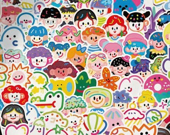 100 pegatinas Kawaii Doodle, calcomanías estéticas Dopamine Kidcore, vinilo impermeable para Kindle Insert Bujo, regalo Soft Girl Serotonin
