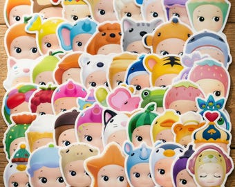 50 pegatinas Coquette Angel Baby, calcomanías de querubines con lazo rosa, estética de juguetes en caja sorpresa, vinilo impermeable para agendas y botellas de agua.