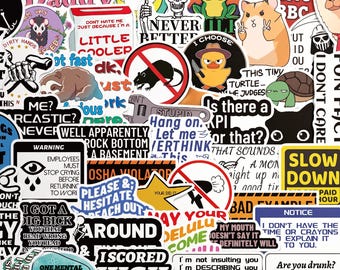 100pcs Unhinged Meme Stickers, Left Unsupervised Osha Violator Decals, Waterproof Vinyl Pack For Kindle Laptop, Coworker Gag Gift