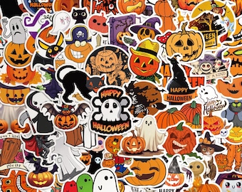 100pcs Spooky Cute Stickers, Spooky Season Trick Or Treat Decals, Waterproof Vinyl Pack For Kindle Laptop, Halloween Lover Gift