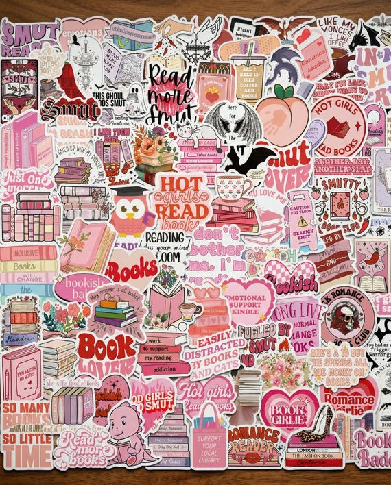 102pcs Bookish Stickers, BookTok Aesthetic Decals, Waterproof Vinyl Pack For Kindle E-Reader Laptop, Book Lover Reader Gift