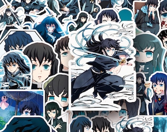 10/50pcs Demon Decals Slayer, Mist Anime Boy Stickers, Kawaii Manga Aesthetic, Waterproof Vinyl For Water Bottle Journal, Weeb Gift