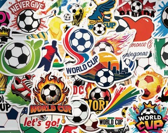 50pcs Global Soccer Stickers, Blokecore Stadium Aesthetic Decals, Waterproof Vinyl For Kindle Stanley Cup, Football Fan Boy Gift