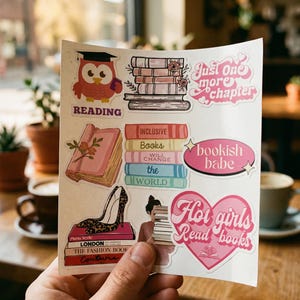 102pcs Bookish Stickers, BookTok Aesthetic Decals, Waterproof Vinyl Pack For Kindle E-Reader Laptop, Book Lover Reader Gift image 3