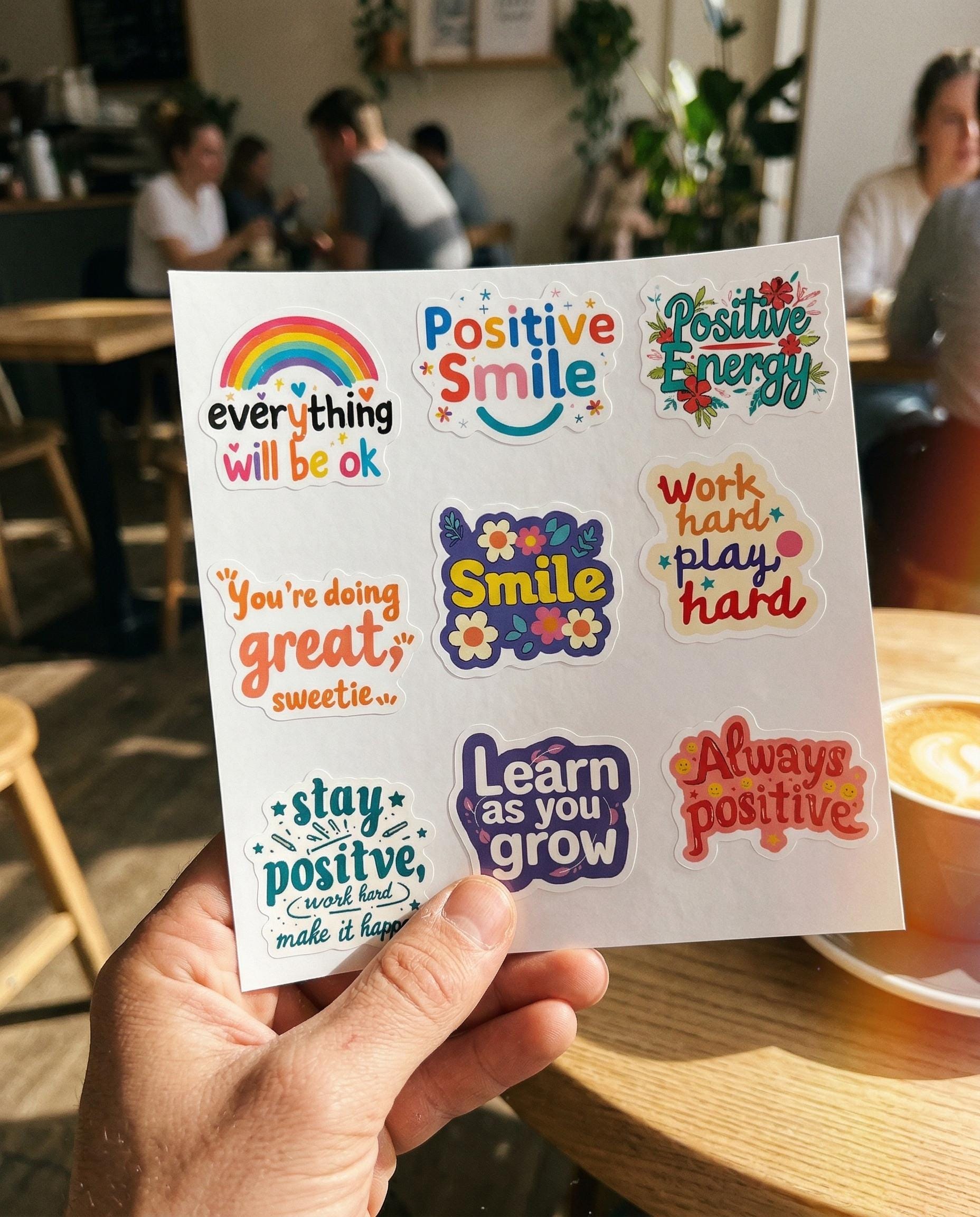 50pcs Positive Affirmations Stickers Inspirational Quote Doodle Decals ...