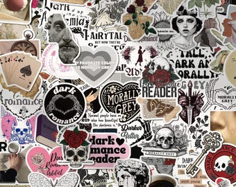 Paquete de 100 pegatinas góticas para Kindle, pegatinas de lectura de romance oscuro, calcomanías estéticas para bullet journal.