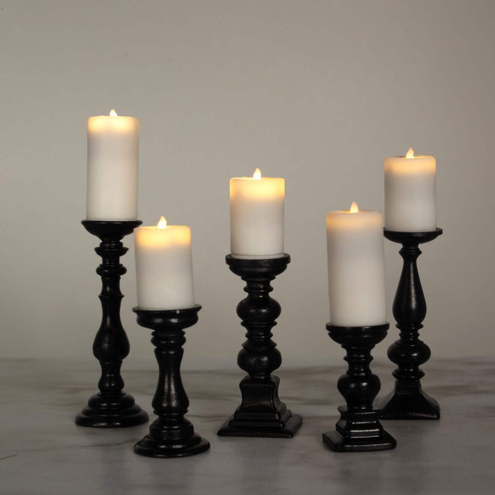1:12 Scale Miniature Pillar Candlesticks | Modern Dollhouse Candle ...