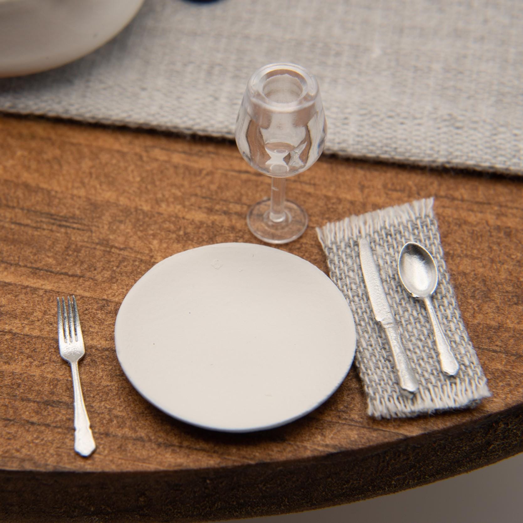 1:12 Scale Dollhouse Silverware Set | Modern Miniature Flatware - Etsy