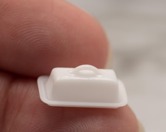 1:12 Scale Miniature Butter Dish | Removable Lid | Dollhouse Kitchen Decor | Modern Farmhouse Miniature