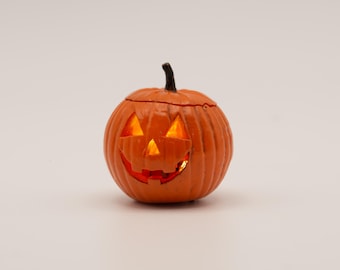 Lámpara miniatura de calabaza de Halloween / Escala 1:12 / Decoración para casa de muñecas de Halloween