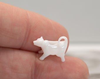 Jarra de crema con forma de vaca en miniatura a escala 1:12 / Decoración moderna para cocina de casa de muñecas / Vajilla de estilo cerámico