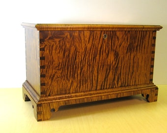 Tiger Maple Childs Size Miniature Blanket Chest