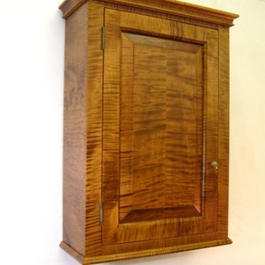 Tiger Maple Spice Cabinet  Wall Cupboard