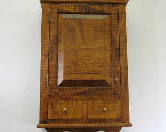 Tiger Maple Spice Cabinet with Drawers