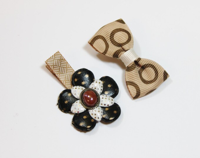 Little Girl Hair Clip Hairclips Set of Two Bow Clip Hair Etsy