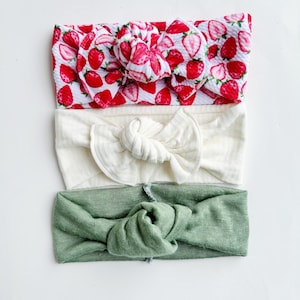 Baby bows knot bow headband bows baby headwrap newborn bows newborn top knot flat bow toddler top knot headwrap