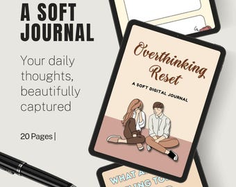Overthinking Reset Journal | Self-Care Prompts, Feeling Tracker (PDF Download)