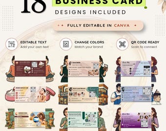 Beauty Business Foldable Card Templates | 18 Canva Designs (Digital Download)