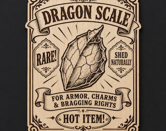 Dragon Scale Birch Wall Art, Fantasy Game Room Plaque