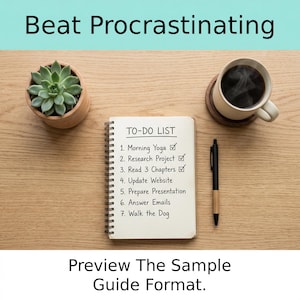 Microhabit-Anleitung — Muster | Procrastination überwinden | Vorschau der Format | Einfaches Habit System PDF