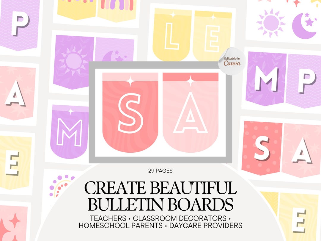 Bulletin Board Letters Printable | Pastel Classroom Alphabet Decor PDF ...