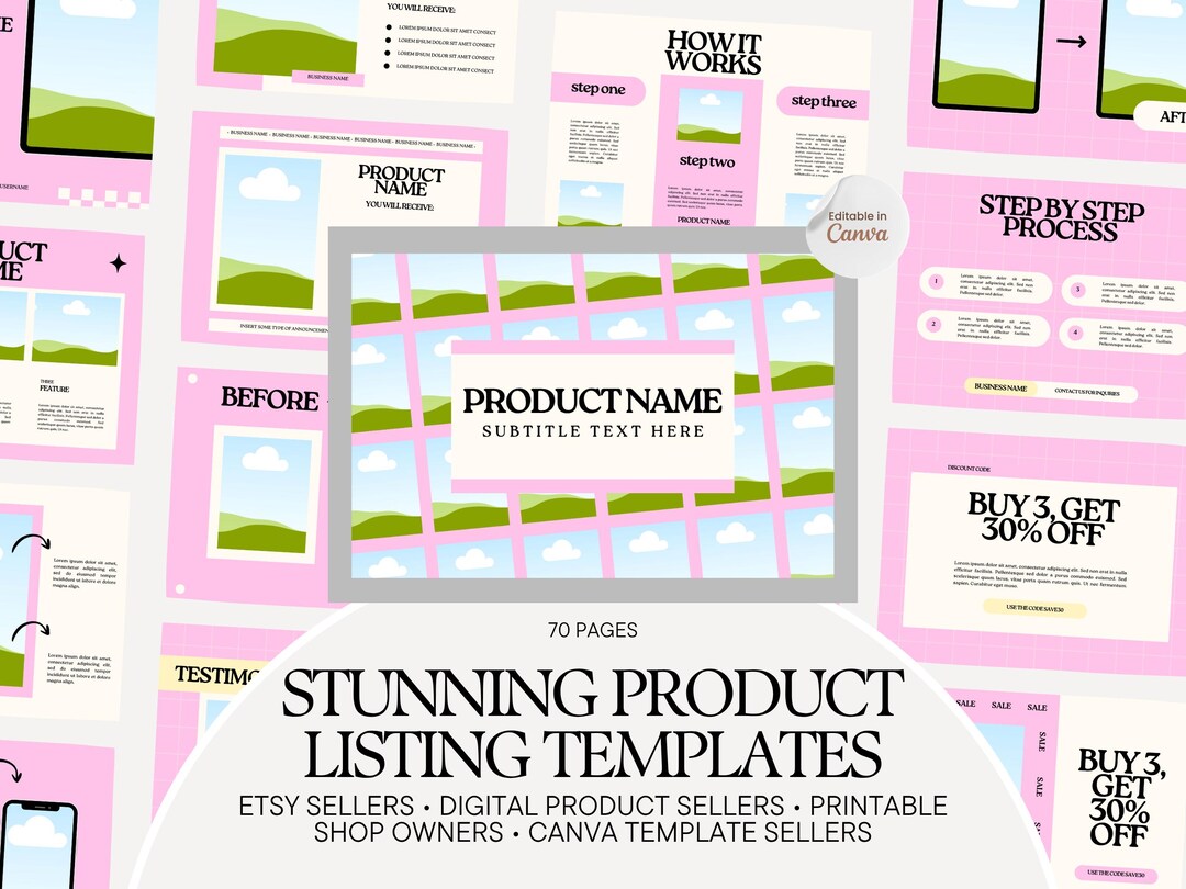 Etsy Product Listing Photos | Digital Product Mockup Templates Canva ...