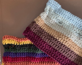 Mystery Bag! Random solid or striped crocheted Cat Wolf Animal Ear Beanie Hat