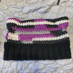 Handmade Crocheted Cat Ear LGBTQIA+ Pride Flag Beanie