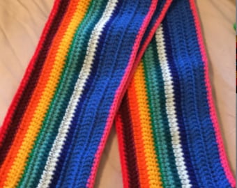6 ft Rainbow Time Traveling Doctor scarf