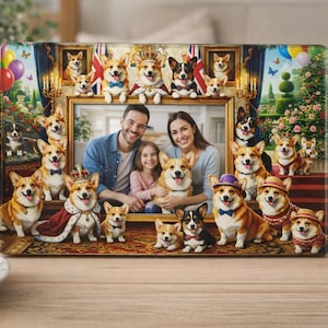 Royal Corgi Picture Frame | Victorian Pet Portrait Decor | Dog Lover Gift