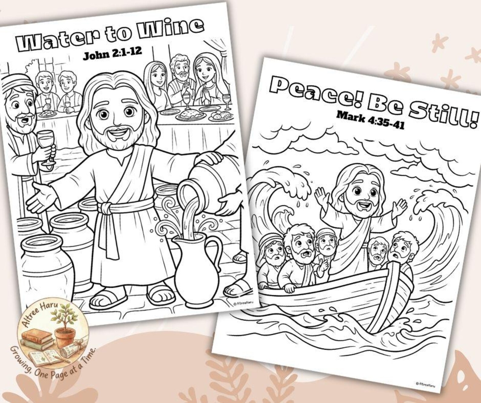 12 Jesus Miracles Coloring Pages | Sunday School Activity | Bible Story ...