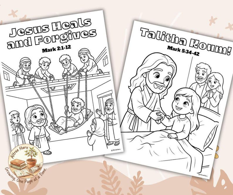 12 Jesus Miracles Coloring Pages | Sunday School Activity | Bible Story ...