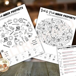 I Spy The minor prophets| Bible Activity Pages for Kids | hosea to Malachi Game | Children's Ministry Printable | Sunday School Lesson