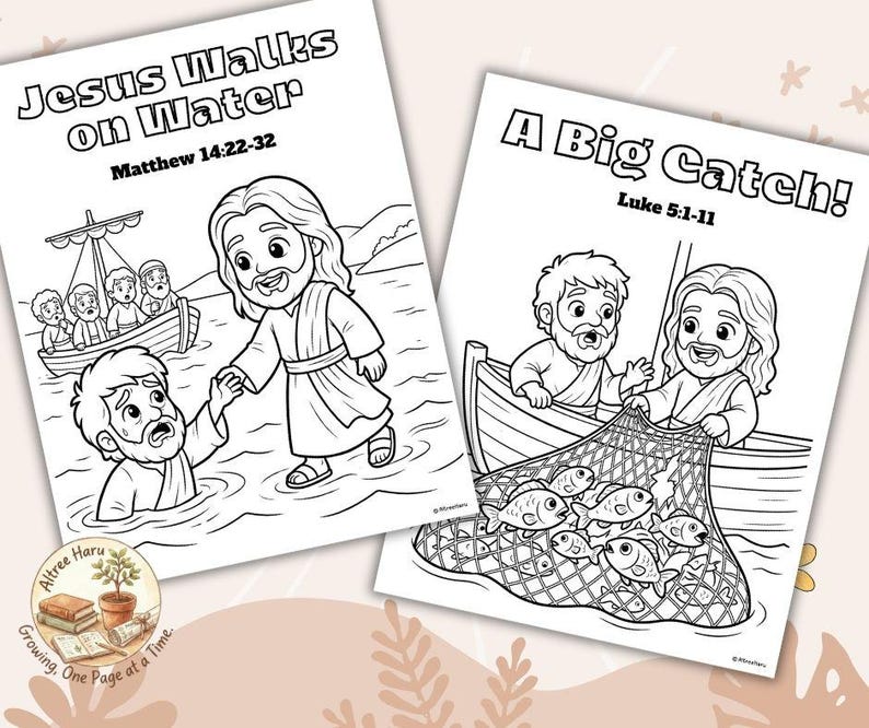 12 Jesus Miracles Coloring Pages | Sunday School Activity | Bible Story ...