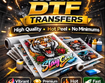 Make Your Own DTF, Custom Text Iron On Transfer, Personalized Heat Press Design, Custom DTF Transfer, Ready To Press Photo Text