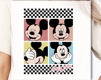 Vintage Mickey Mouse Shirt, Disney Mickey 1928 DTF Transfe, Retro Mickey DTF Transfe, Disney Trip DTF Transfe, Checkered Mick