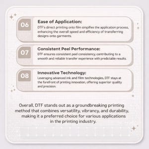 The image is a collage of three images, each highlighting different aspects of DFT technology. The first image focuses on the ease of application, the second highlights consistent peel performance, and the third showcases innovative technology.