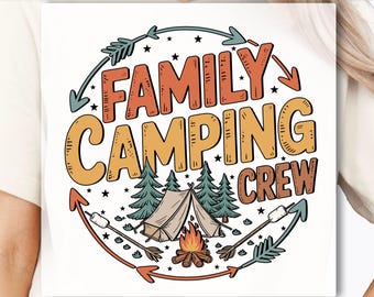 Family Vacation DTF Transfer, Camping Crew DTF Transfer, Family Camp Life DTF Transfer, Camping Squad Outfit, Retro Camper Gift