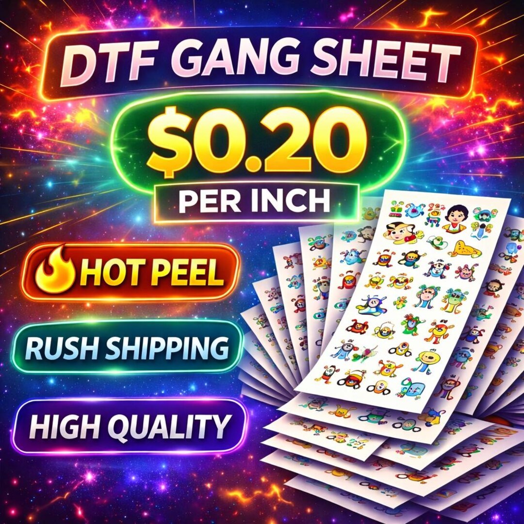 Build Your Own Gang Sheet, Custom DTF Gang Sheet, Ready to Press, Heat ...