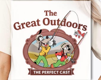 Retro The Great Outdoors Disney Goofy & Max Goof DTF Transfer, Perfect Cast Disney DTF Transfer, Father's Day Gift For Dad