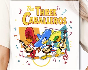 Retro The Three Caballeros Gran Fiesta Tour Boat Cruise DTF Transfer, Disney Epcot Center Mexico Pavilion, Disneyland Family Trip