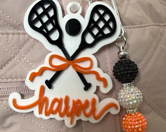 Personalized Lacrosse Bag Tag, Custom Sports Backpag tag