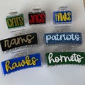 custom sports team hair clips, personalized hair claw clips, game day team hair claw clip