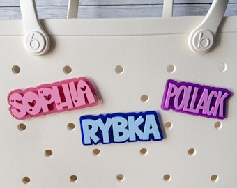 personalized bogg bag name tag, bogg bag charm, bogg bag bit, custom name tag