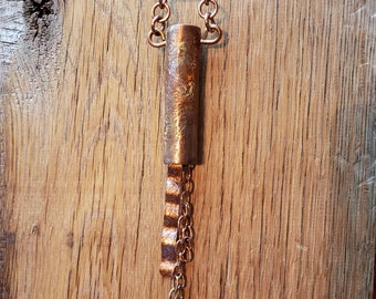 Reclaimed Pipe,Edgy Necklace, Edgy Pendant, Copper Pendant, Copper Necklace, Funky Necklace, Reclaimed Copper, Funky Pendant, Unique Pendant