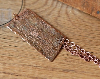 Funky Necklace, Unique Pendant, Copper Pendant, Copper Necklace, Edgy Necklace, Statement Necklace, Fun Necklace, Awesome Necklace