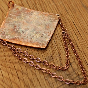 Copper Pendant, Architectural Necklace, Funky Necklace, Edgy Pendant, Cool Necklace, Unique Jewelry, Statement Jewelry, Large Necklace